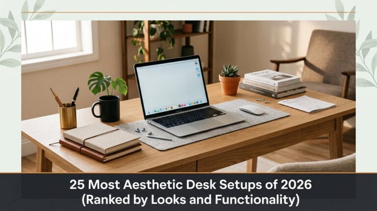 25 Most Aesthetic Desk Setups of 2026 (Ranked by Looks and Functionality) 2 aesthetic desk setups ranked