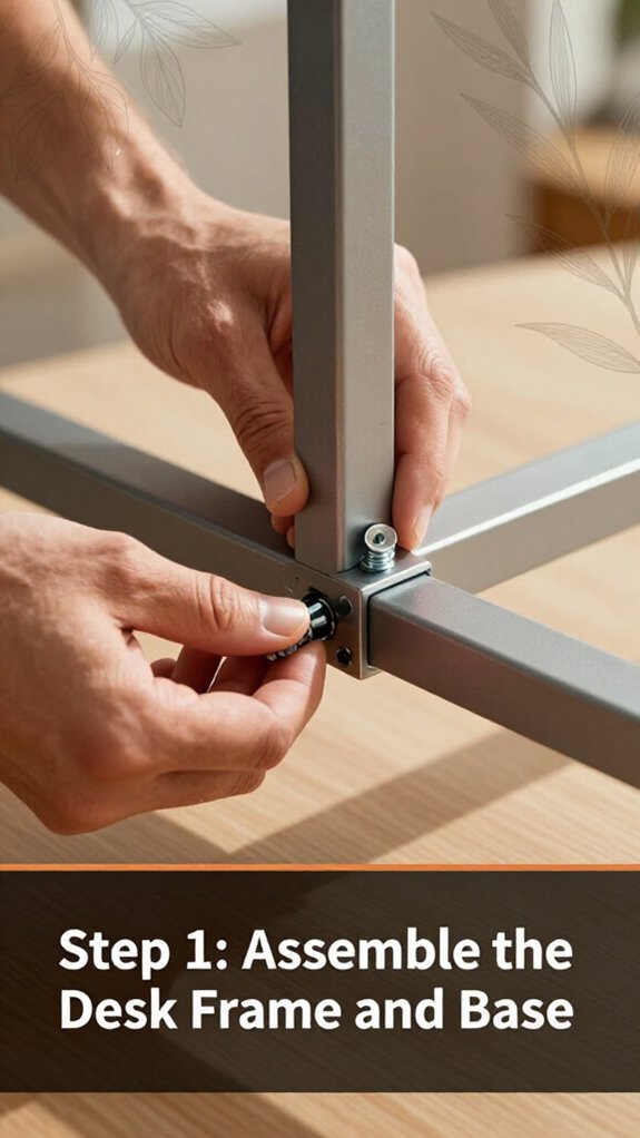 How to Assemble a Standing Desk: General Guide 2 assemble desk frame carefully