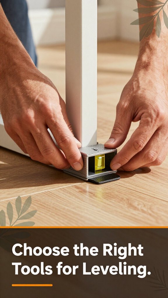 How to Level a Standing Desk on Uneven Floors 1 choose precise leveling tools