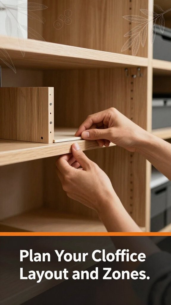 Closet Office (Cloffice) Setup: Ergonomic Guide 1 cloffice layout with zones