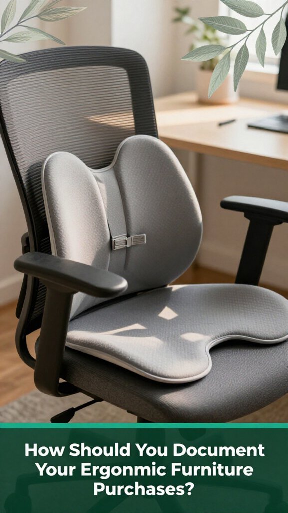 document ergonomic furniture purchases