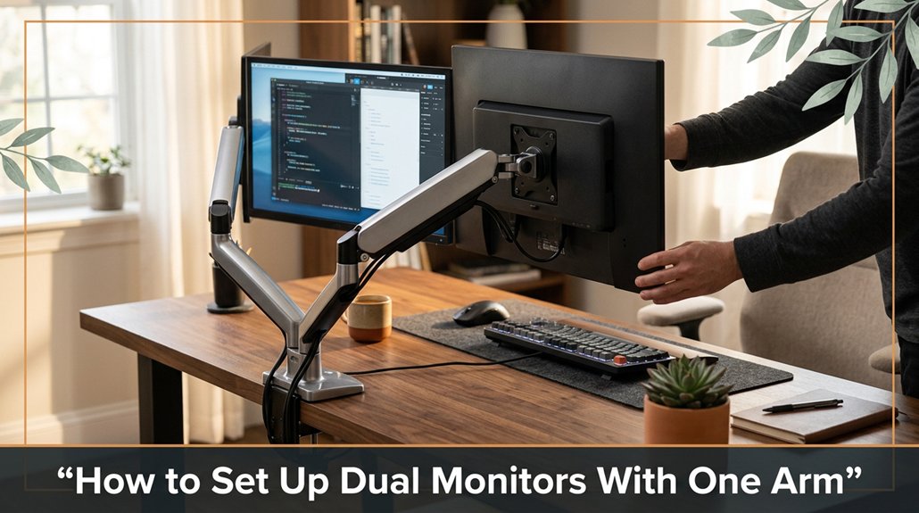 dual monitor arm setup