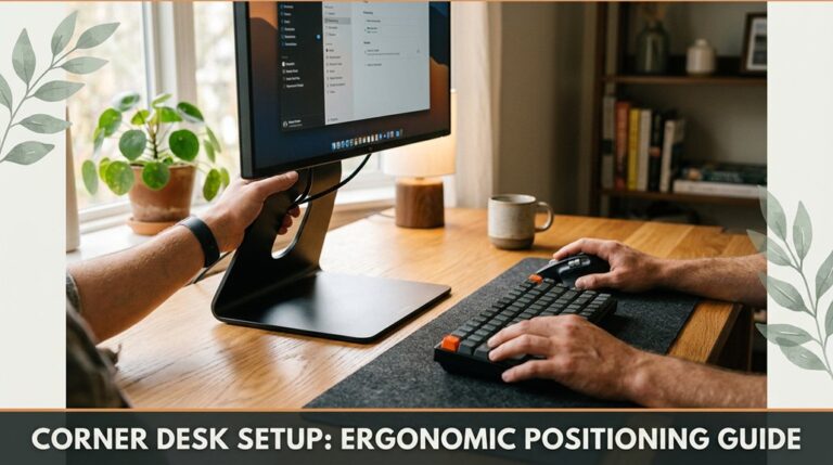 ergonomic corner desk setup