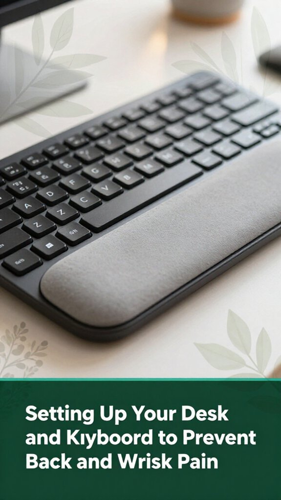 ergonomic desk and keyboard setup