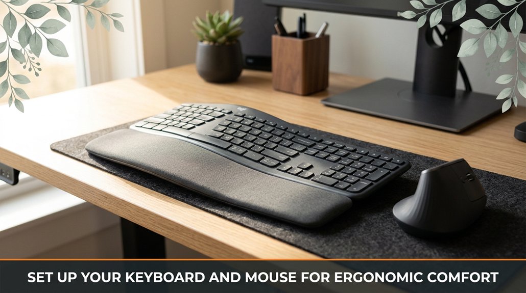 How to Set Up a Standing Desk for Back Pain Relief 2 ergonomic keyboard and mouse setup