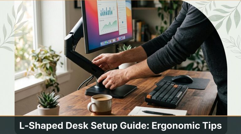 ergonomic l shaped desk setup