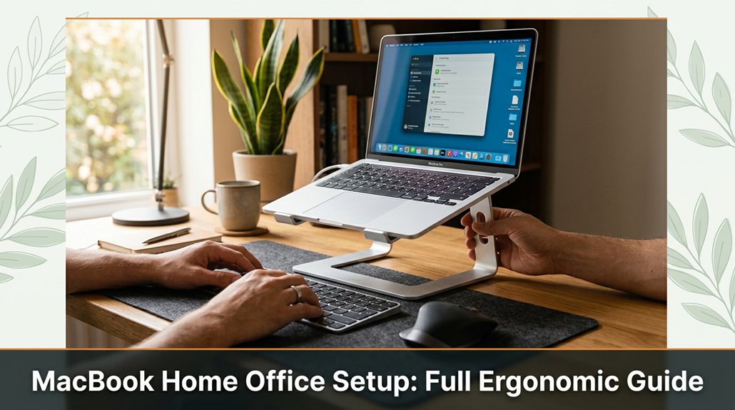 ergonomic macbook office setup