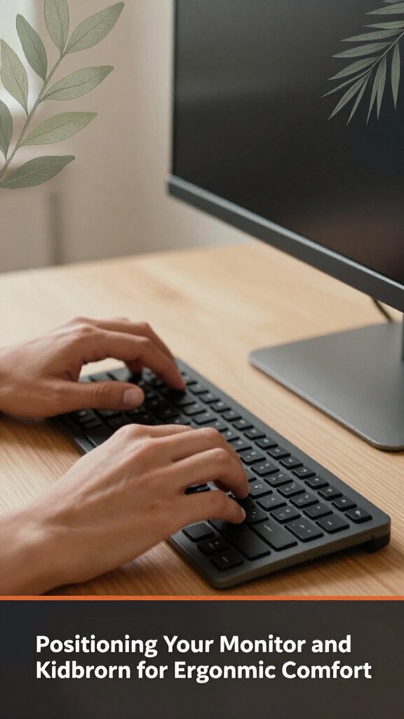 ergonomic monitor and keyboard setup