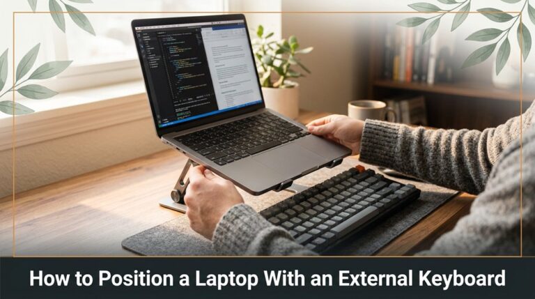 optimal laptop and keyboard positioning