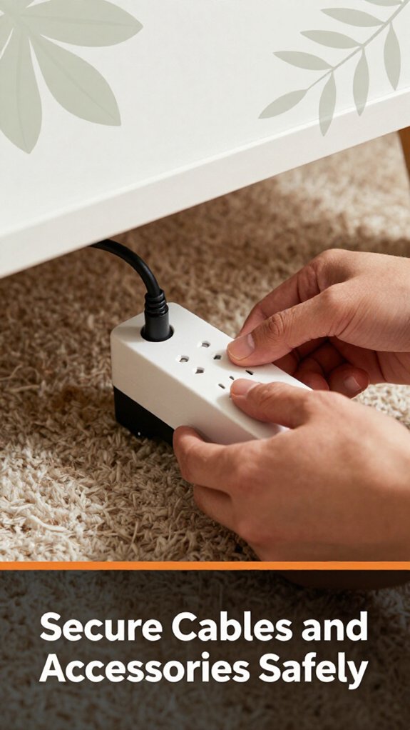 How to Set Up a Home Office on a Carpet (Anti-Tip Tips) 3 organize cables for safety