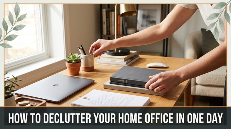 How to Declutter Your Home Office in One Day 3 organize workspace for productivity