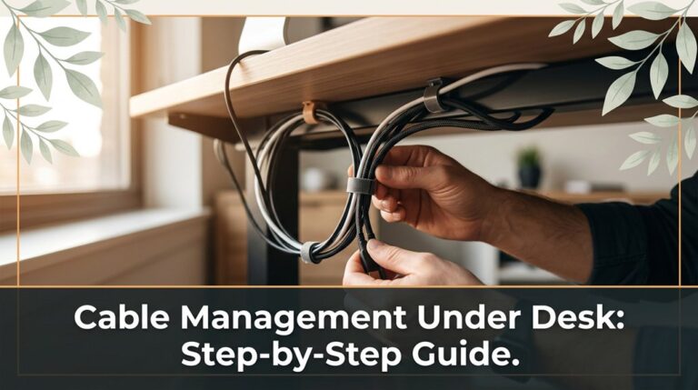 organizing cables beneath desk