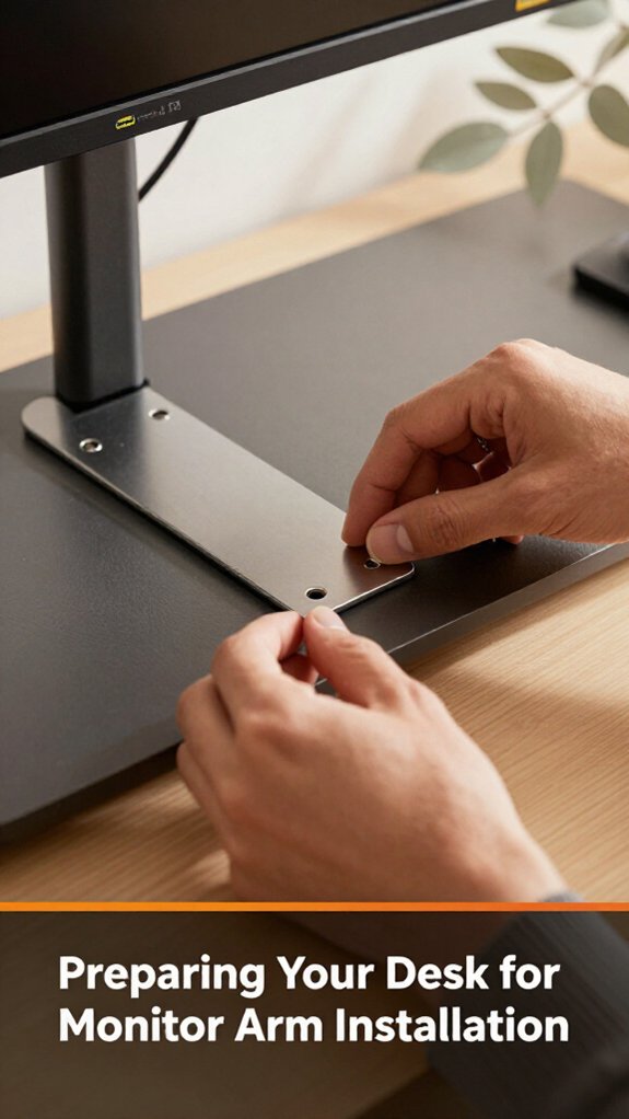 prepare desk for installation