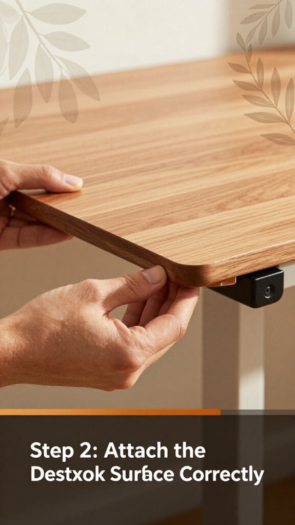 How to Assemble a Standing Desk: General Guide 3 securely attach desktop surface