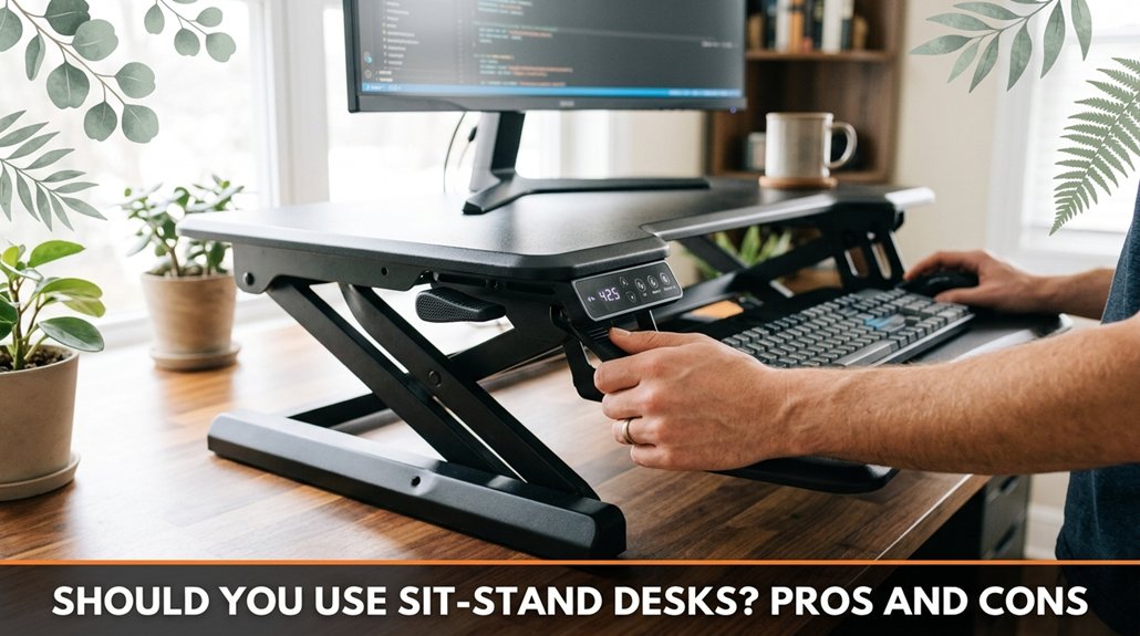 30 Real Home Office Setups Worth Stealing Ideas From Right Now 9 sit stand desks pros and cons
