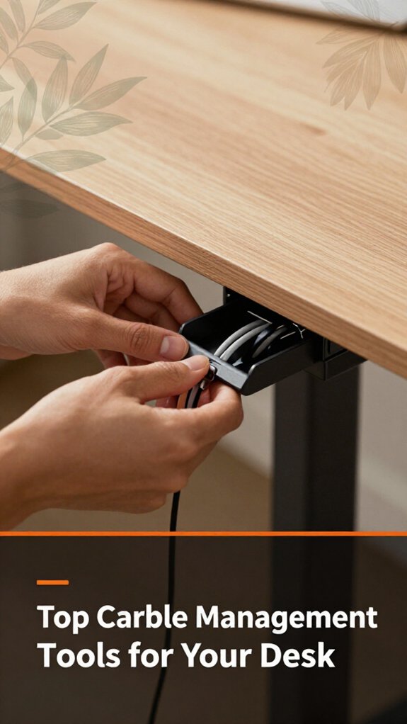 streamlined desk cable management